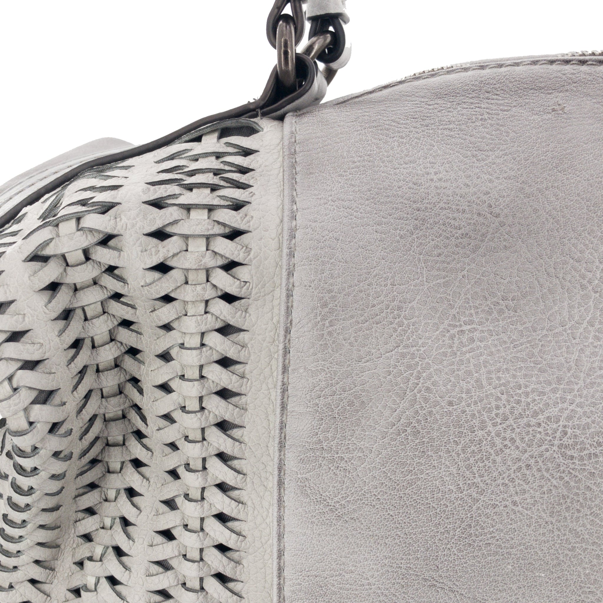 Vintage Tasche mit seitlichem Flechteinsatz