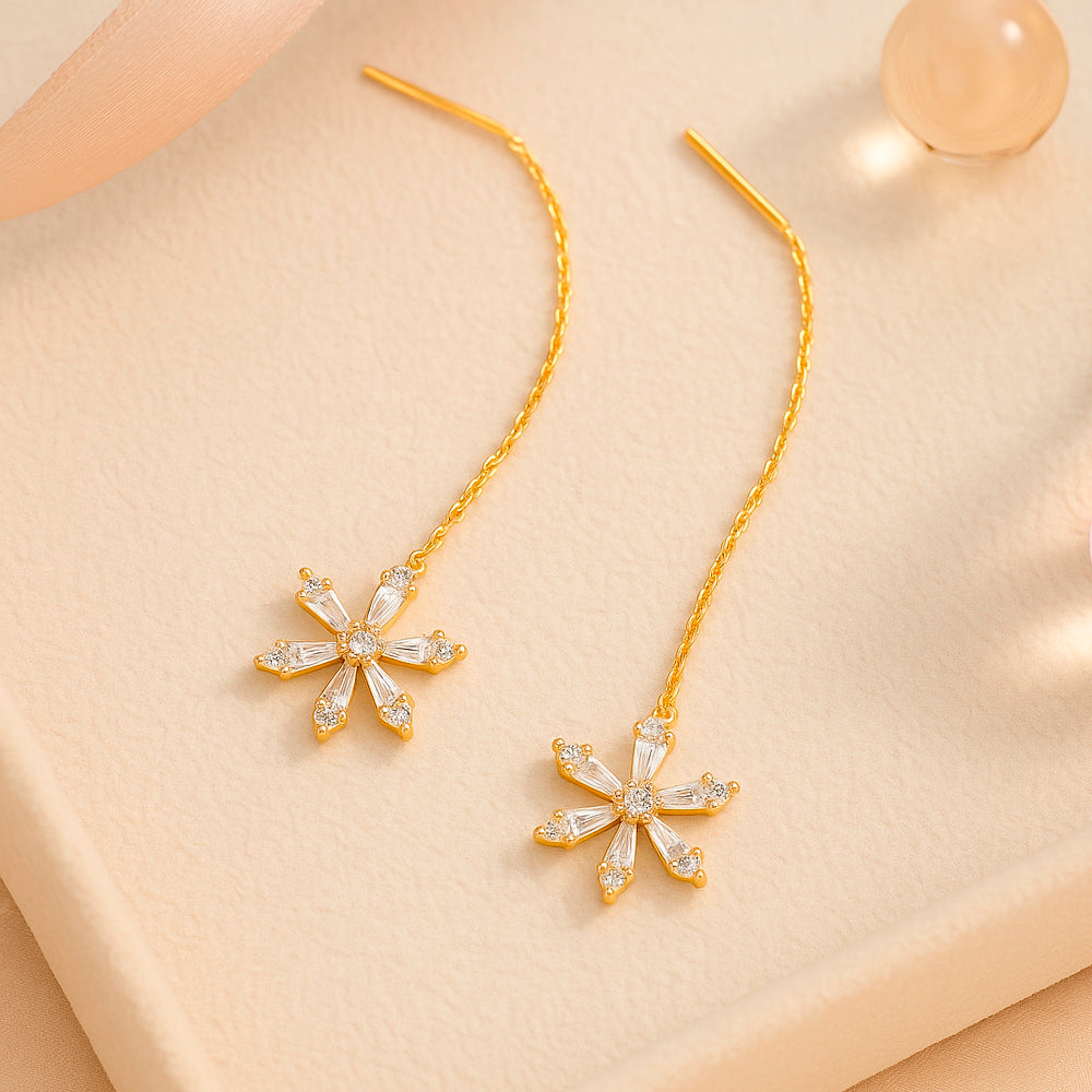 Ohrstecker aus 925er Sterling-Silber, Schneekristall