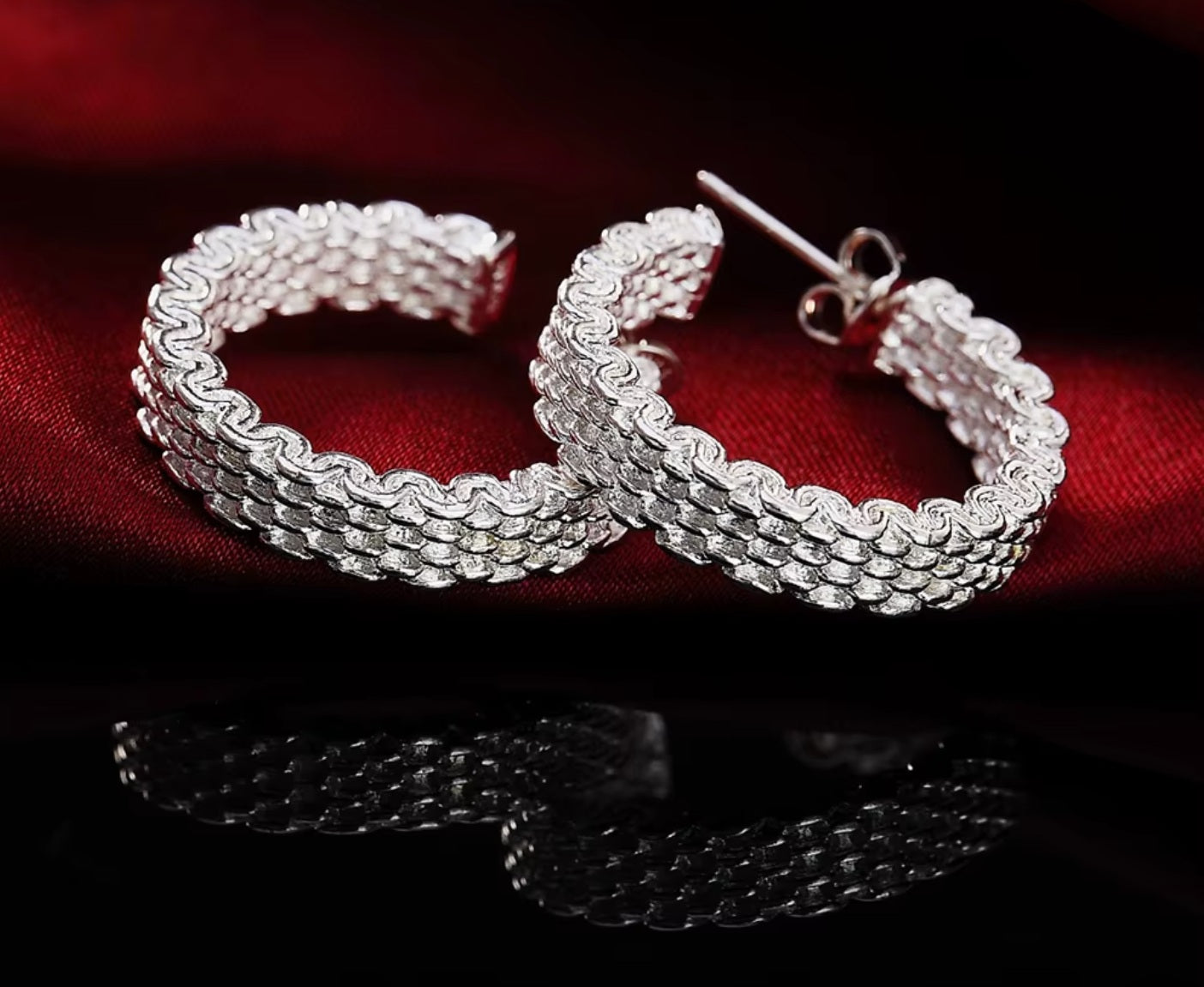 Ohrringe aus 925er Sterling-Silber, Creolen, 2,0cm