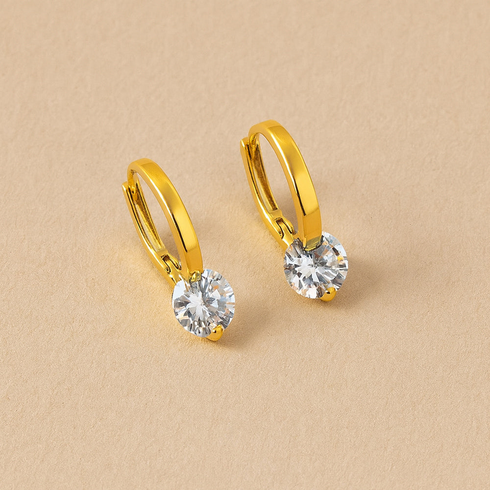 Ohrringe aus 925er Sterling-Silber, mit klarem Kristallstein, 1cm