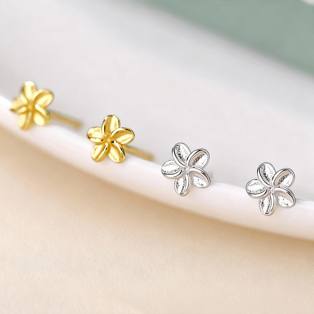 Ohrstecker aus 925er Sterling-Silber, Mini-Blume