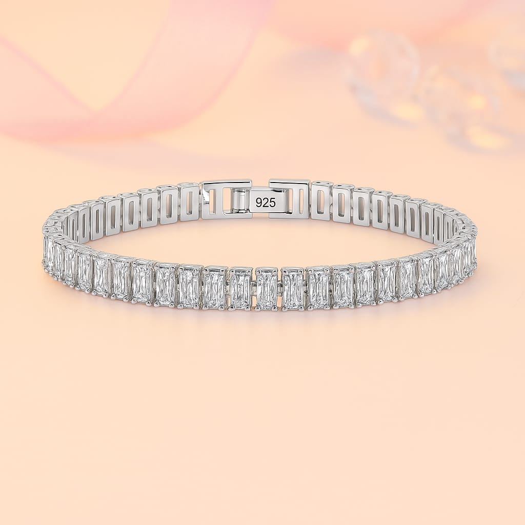 Armband aus 925er Sterling-Silber, Tennisarmband mit Zirkonia, 18cm