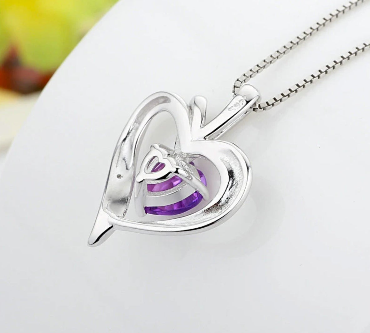 Kette mit Anhänger aus 925er Sterling-Silber, Herz - Variante 2, 45cm