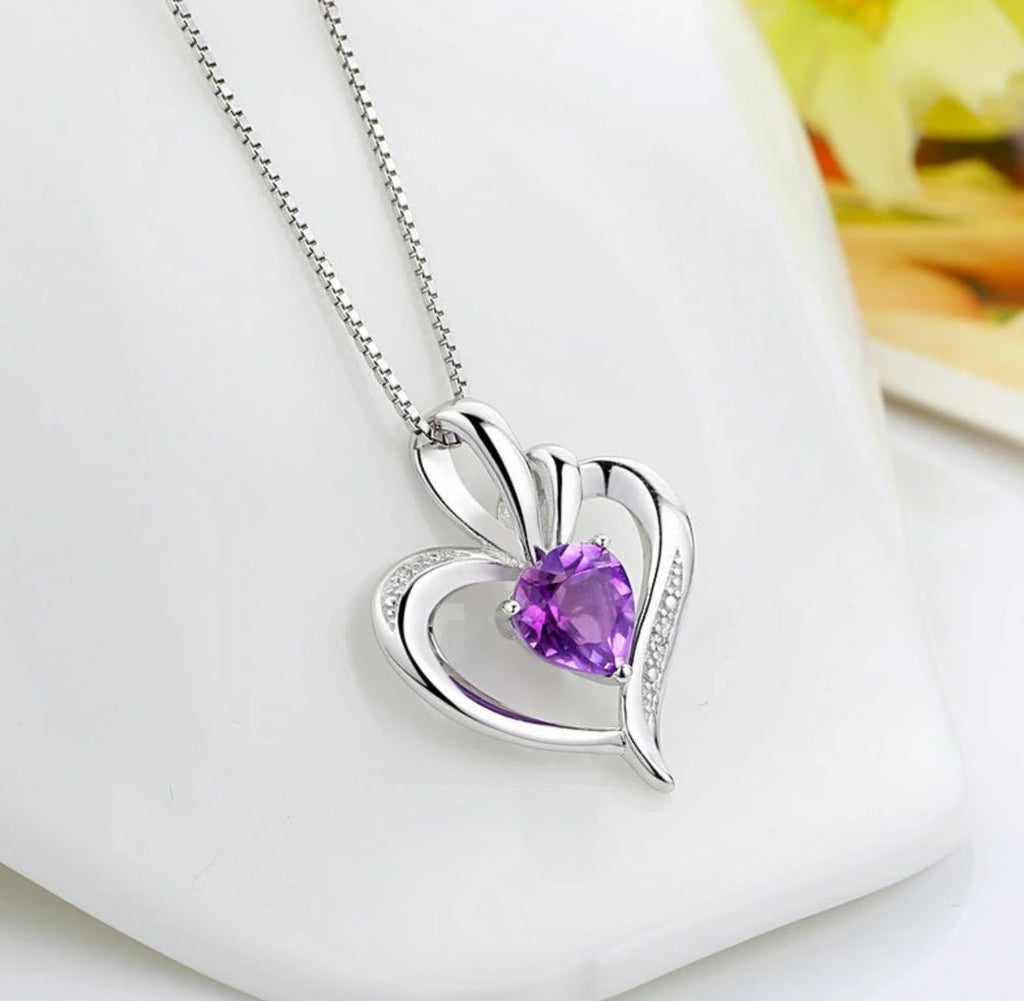 Kette mit Anhänger aus 925er Sterling-Silber, Herz - Variante 2, 45cm