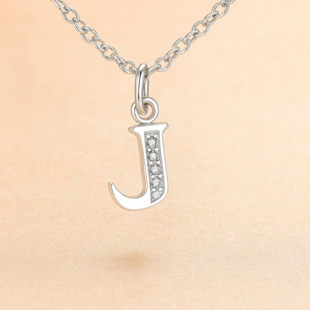 Kette mit Anhänger aus 925er Sterling-Silber, verschiedene Buchstaben, 45cm