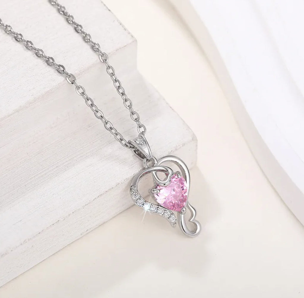 Kette mit Anhänger aus Edelstahl, Romantic Heart, 45cm