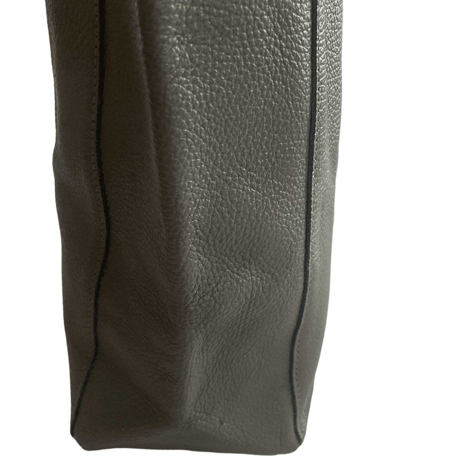 Leder Shopper mit Innentasche Dunkelgrau