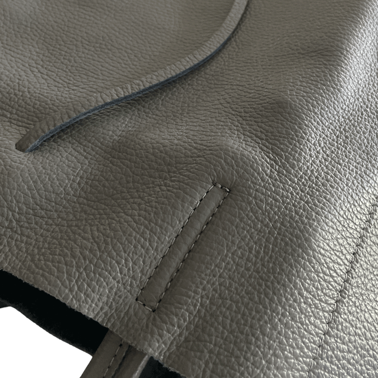 Leder Shopper mit Innentasche Dunkelgrau