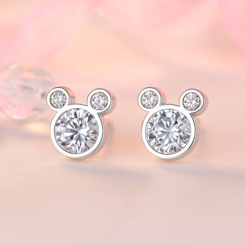 Ohrstecker aus 925er Sterling-Silber, Mini-Maus, 8mm