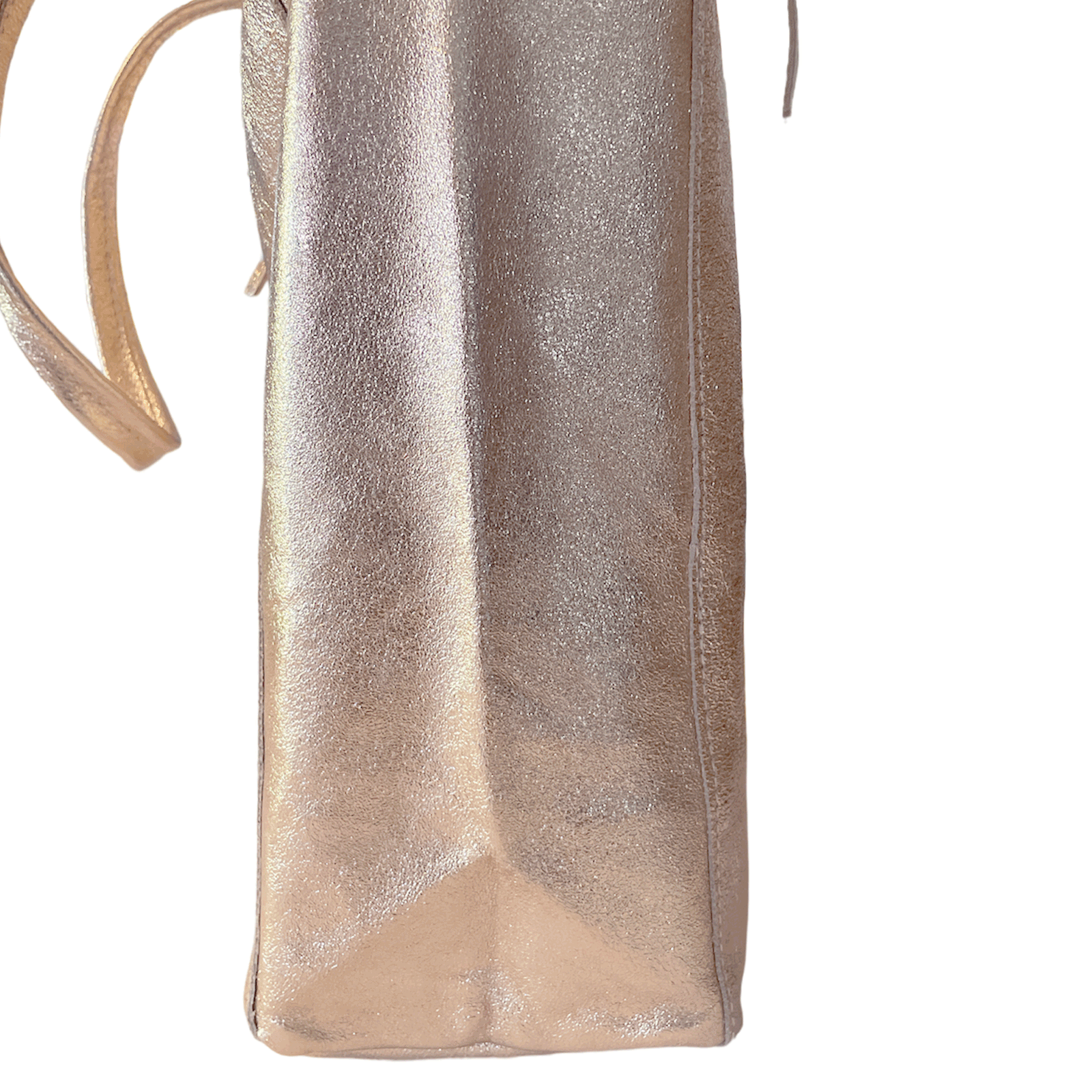 Leder Shopper mit Innentasche Rosegold