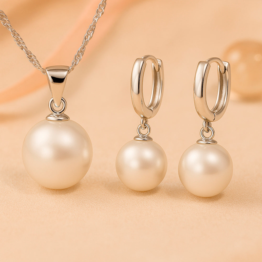 Schmuck Set aus 925er Sterling Silber, Pearls